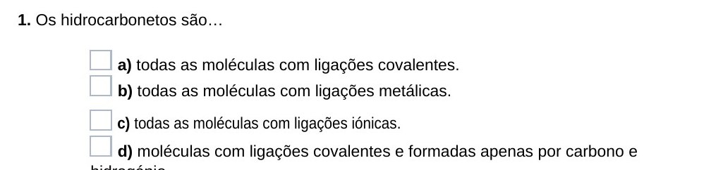 Ficha 32, questão 1 — Hidrocarbonetos